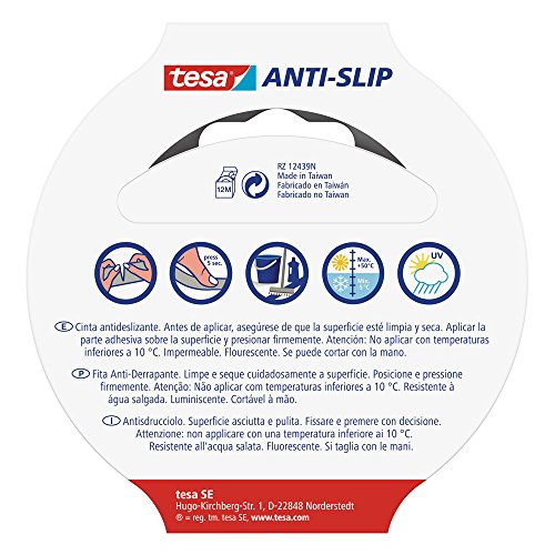 Ruban adhésif antidérapant fluorescent 5m sécurité sol et nez de marche - 3