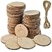 50 Pcs Natural Wood Slices Unfinished Predrilled Round Discs Hole Wooden Circles with 40 Feet Natural Jute Twine 2.4"-2.8" for Arts,Crafts,Christmas,Rustic Wedding Ornaments,DIY Crafts and Gift Tags