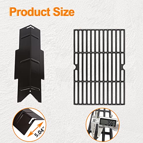 Hisencn Grill Replacement Parts For Dyna-Glo Dgc350Cnp-D Dgf350Csp Dgf350Csp-D, 2-Pack Porcelain Steel Heat Plates, 2-Pack Cast Iron Grill Grates, Flavorizer Bars #TOP2