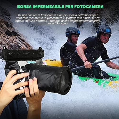 Tbest Custodia Protettiva per Fotocamera Subacquea, Impermeabile per DSLR SLR, Nero Trasparente, Profondità Max 20m
