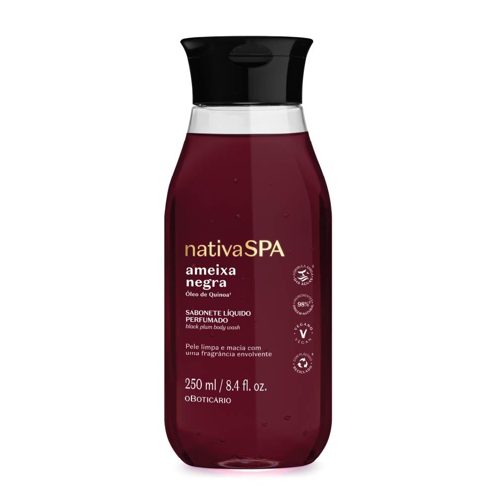 O Boticário Nativa SPA Prugna Nera Set Regalo Cura della Pelle con 4 Prodotti | Crema Idratante Corpo 400ml, Olio Corpo Profumato 200ml, Gel Doccia e Bagno 200g e Bruma Corpo 200ml