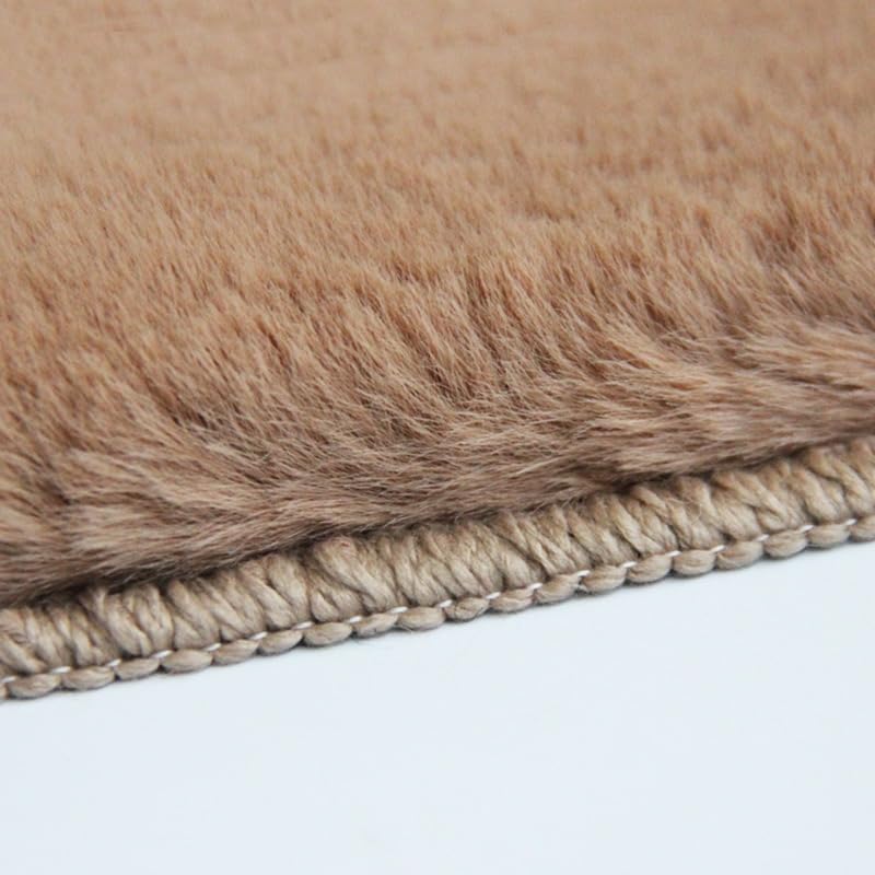Image of Rabbit Fur Area Rug 6x8 Ft | Super Soft Plush Carpet with Anti-Slip Backing | Washable Luxury Rug for Bedroom, Living Room & Home Decor
