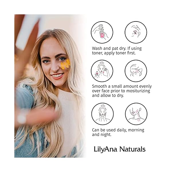 LilyAna-Naturals-Vitamin-C-Serum-for-Face-Made-in-USA-Face-Serum-with-Hyaluronic-Acid-and-Vitamin-E-Anti-Aging-Serum-Reduces-Age-Spots-and-Sun-Damage-Promotes-Collagen-and-Elastin-1oz LilyAna Naturals Vitamin C Serum for Face - Face Serum with Hyaluronic Acid and Vitamin E, Anti Aging Serum, Reduces Age Spots and Sun Damage, Promotes Collagen and Elastin (1oz)