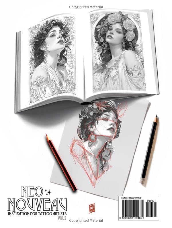 Art Nouveau tattoo designs Neo Nouveau livre de 100 motifs