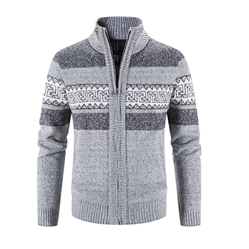 Winter Cardigans for Men Thicker Warm Casual Good Male Slim Fit Outwear Winter Sweaters(C,XL 63-70kg)