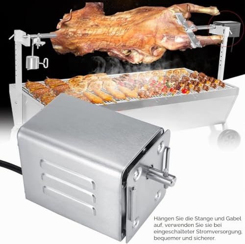 Foto von Kotsy grillmotor für grillspieß 220V SP-S40 Rotisserie Roaster Grill Grillmotor 50-70kg Edelstahl BBQ Grill Zubehör Bräter Elektromotor Ziegenschwein Huhn BBQ Spieß