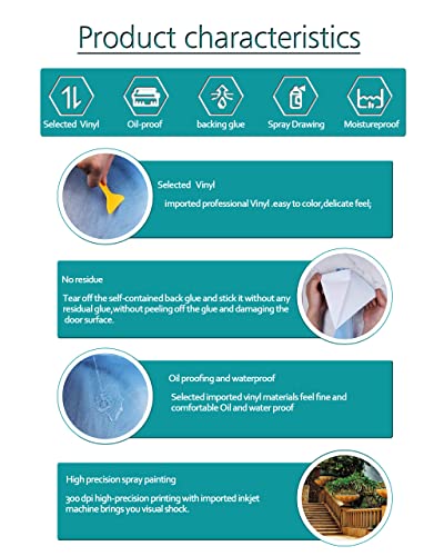 Door Sticker - Flfk 3D Door Mural Peel And Stick, Removable Self-Adhesive Waterfall Door Wallpaper For Home Decor, 30.3 "W X 78.7 "L, Set Of 2 Sheets #TOP5