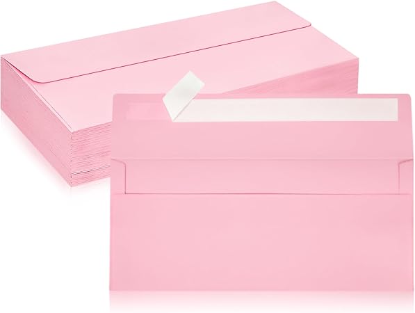 LIKAJON 100 Pack Blush Pink #10 Business Envelopes - Standard Size, 100 Count, Soft Pink Office Supplies