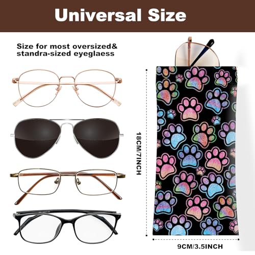 Image of Anikathy 2Pcs Sunglass Eyeglass Glasses Case Soft PU Leather with Cleaning Cloth Cute Glasses Pouch Bag for Men Women Girs
