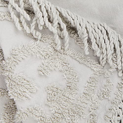 Image of Beatrice Home Fashions Medallion Standard Cotton Chenille Sham, Gray