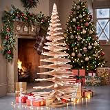 Hollowfly 5 ft Wood Christmas Tree Display Large Christmas Village Tree