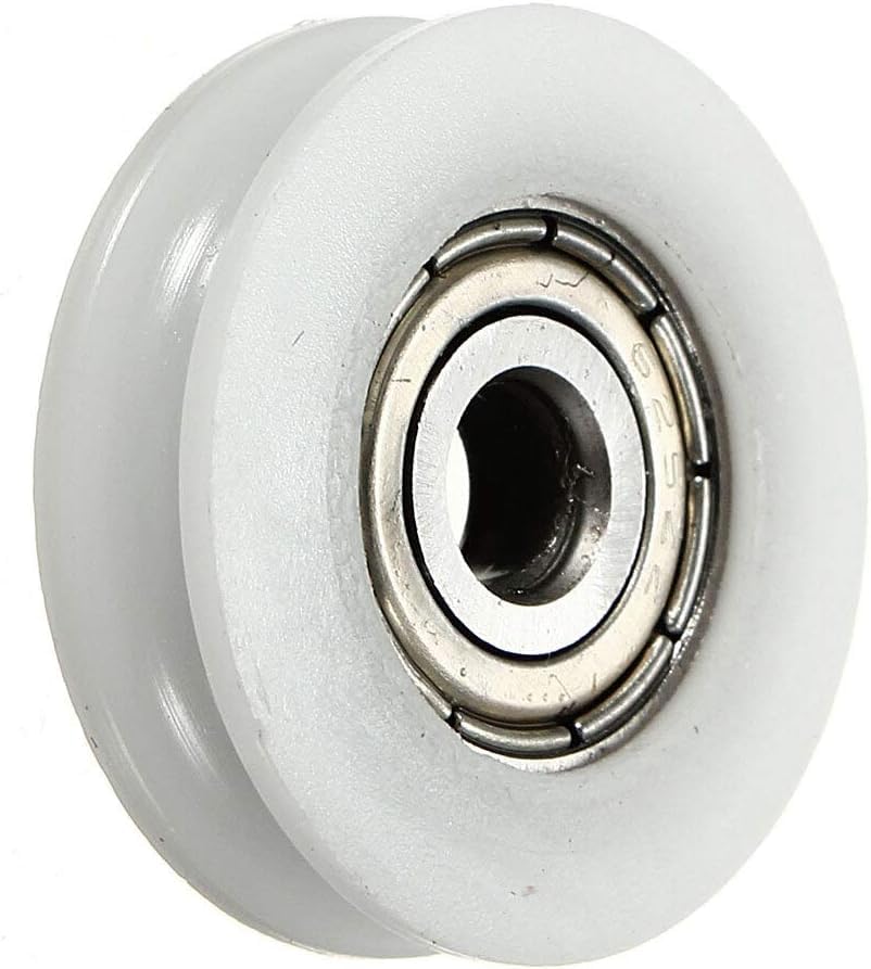 20Pcs 5x24x7mm U Notch Nylon Round Pulley Wheel Roller for 3.8mm Rope Ball Bearing