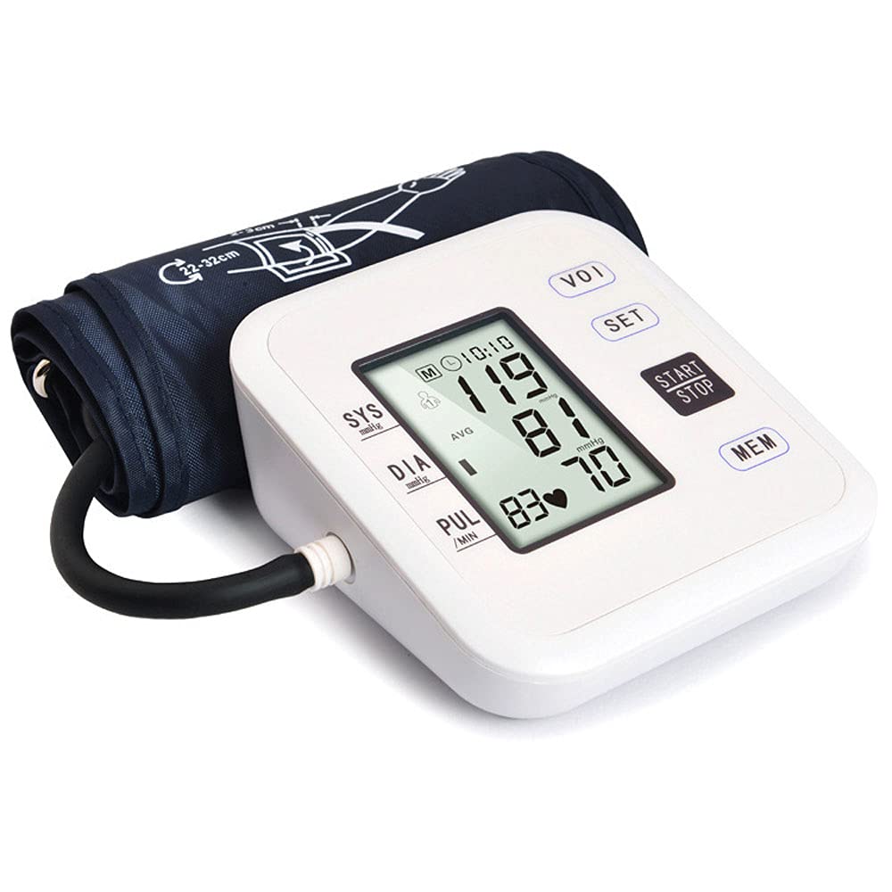 Misuratore di pressione sanguigna, braccialetti per la pressione sanguigna per uso domestico, superiore della macchina automatica per la pressione sanguigna, bracciale regolabile da 23 a 33 cm,Voice