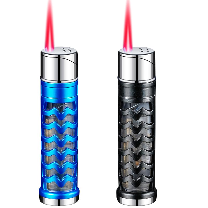 Encendedores de Mecha Butano Azul Negro x2 Resistente al Viento miniatura 3