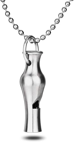 Llavero de silbato de seguridad de emergencia, collar de titanio, supervivencia, violación, silbato fuerte para seguridad, senderismo, campamento,