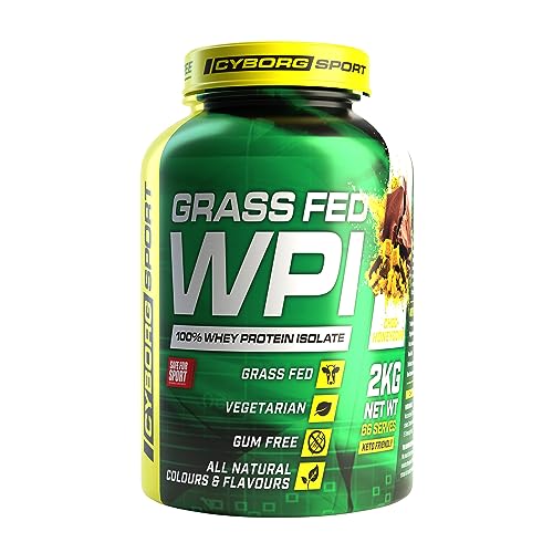 CYBORG SPORT - GRASS FED WPI Choc-Honeycomb 2kg: 100% Whey Protein Isolate - Vegetarian - Gum Free - All Natural Colours & Flavours - King of Proteins - Essential Amino Acids - Keto Friendly