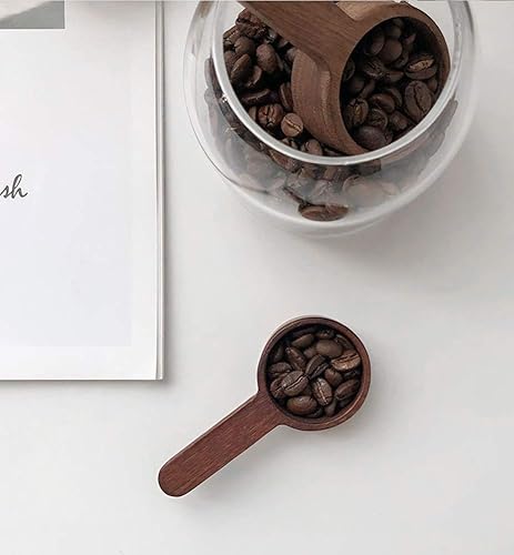 Miniatura 6 de CISHNOU Cucharas de café de madera, cucharada de madera para café molido, cuchara de medición para granos molidos o sopa de té, agitador de mezcla,