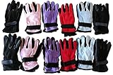 12 Pairs Of excell Woman's Warm Winter Fleece Gloves,Assorted,One Size