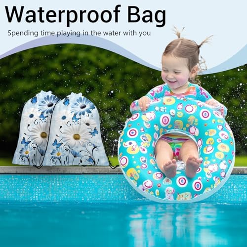 Image of Daisy Flowers Gymnastics Grip Bag Blue Rustic Adjustable Small Gym Grip Bag for Men Women