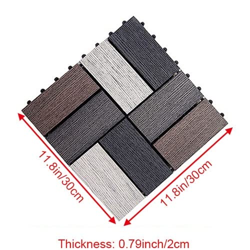 Waterproof Non-Slip WPC Patio Deck Tiles (4-Pack) - UV Resistant Outdoor Flooring for Garden, Pool, Balcony - All-Weather Durable Composite Decking Tiles