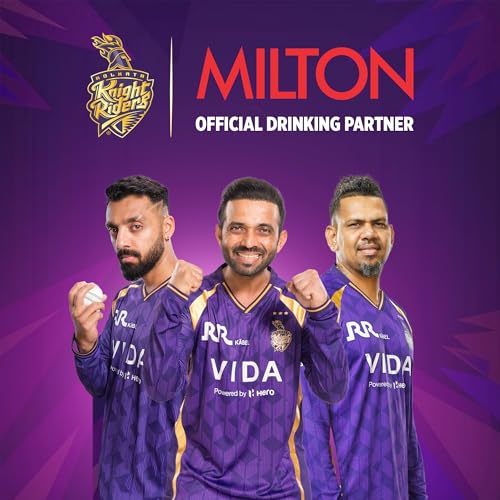 Image of Milton Sports Aura 750 | KKR Official Drinkware Partner I Limited Edition Kolkata Knight Riders Water Bottle | Stainless Steel I 24 Hr Hot& Cold | Designed for Cricket Lovers | 725 ml | Black