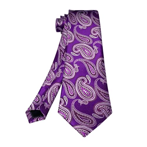 Image of 5PCS Mens Silk Designer Tie, Pocket Square, Cufflinks, Drilled Tie Ring and Lapel Pin Set for Wedding Groom Party