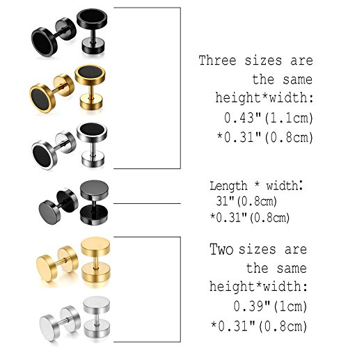 Cupimatch Uomo Orecchini Manubrio Cerchio Rotondi