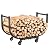 YQBRAO Rolling Firewood Rack with Wheels, 24 Inch Heavy-Duty Indoor Outdoor Log Holder, Wood Storage for Fireplace & Patio, Waterproof & Rustproof