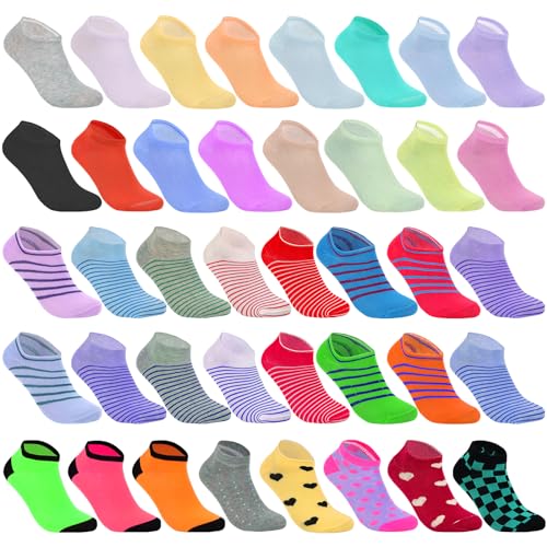 100 Pairs Womens Sample Socks Various Low Cut Ankle Socks Value Sock Bulk Pack for Women Teens Donations