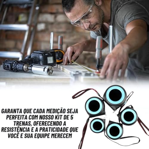 Kit 5 Trenas De Aço 5 Metros Emborrachada Com Trava De Bolso ONyon