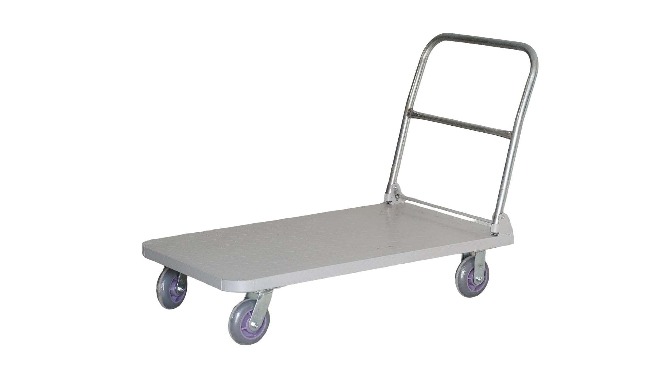 700kg Capacity Iron Foldable Platform Trolley for Heavy Weight/Material Handling Goods Trolley for Home, Office, Warehouse & Industries - 65cm x 120cm (6" Wheel/Silver) - PACK of 1