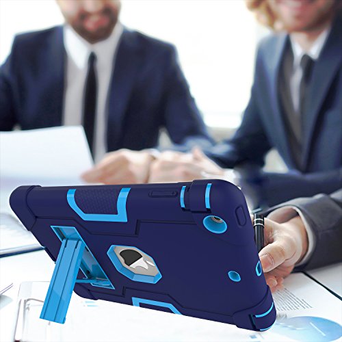 Ipad Mini Case, Mini 2 Case, Mini 3 Case, Rugged Kickstand Series - Shockproof Heavy Duty Hybrid Three Layer Armor Defender Kids Child Proof Case Cover For Ipad Mini 1/2/3 -Blue #TOP4