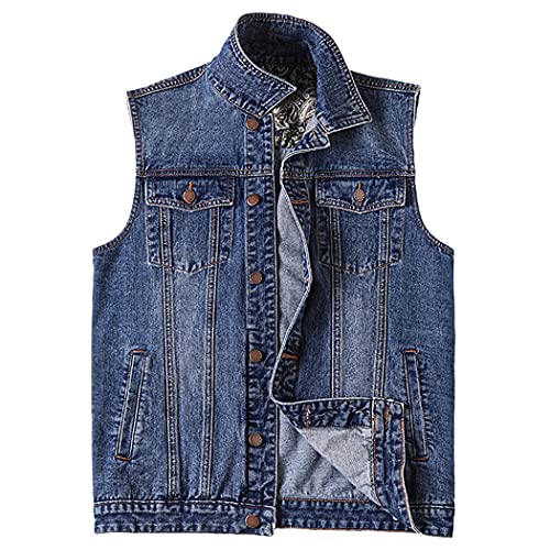 Veste denim coton bleu grande taille hommes casual XXXXXL