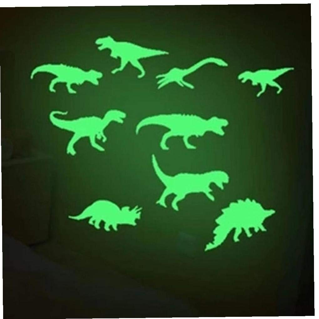 Bontand1set Luminous Glow in the Dark Dinasour Moon Decals Party Home Decor Wall Stickers Hot 3d for Kids Room Bedroom Ceiling