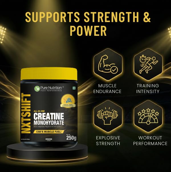 Image of Pure Nutrition Creatine Monohydrate Powder - 100g (Unflavoured) | All-In-One Muscle Fuel with Taurine & Magnesium | 25 Servings | Advanced Strength, Power & Recovery Formula for Men & Women