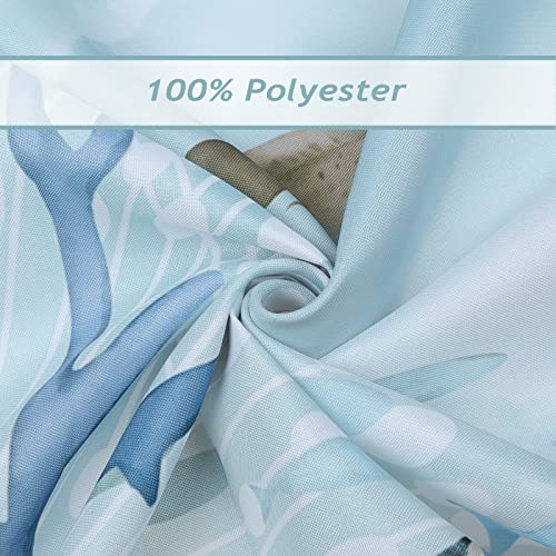 Bonhause Sea Turtle Shower Curtain for Bathroom Teal Blue Ocean Beach Coastal Decorative Bath Curtain 72 x 78 Inch Polyester Fabric Waterproof Bathroom Curtain with 12 Hooks - Image 5