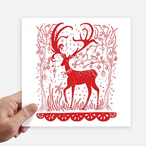 Sticker cerf rouge 20cm prédécoupé DIYthinker pour une déco murale durable - 2