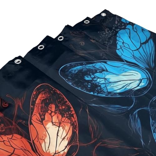 Rideau de douche imperméable de qualité supérieure avec imprimé papillons 183 cm