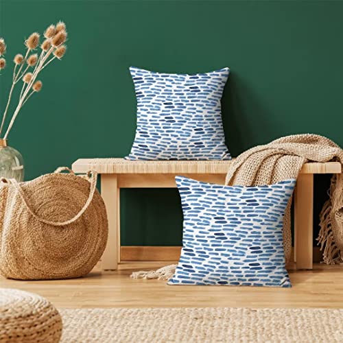 Aeioae Outdoor Pillow Covers 18X18 Set Of 2 Pebble Blue Throw Pillow Cover Decorative Linen Square Summer Outdoor Farmhouse Cushion Cover Decor For Couch Bedroom Sofa #TOP1