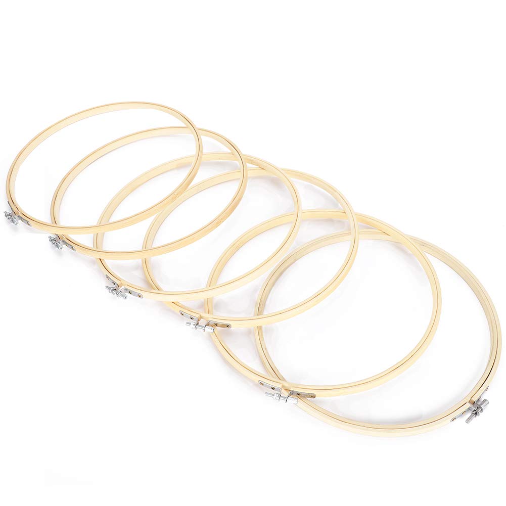 Aros de bordado, marco de punto de cruz ajustable, herramientas de costura con Clip elástico para bordado circular (6 piezas 26cm)