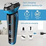 Electric Shaver for Men Waterproof Wet and Dry, Men's Electric Razor Cordless Rechargeable 3D Rotary Electric Shaving…