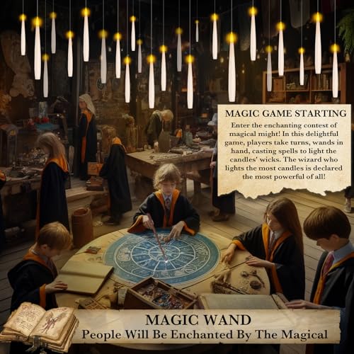 Image of 24Pcs Floating Candles with 2 Wand Remote Timer for Halloween Decor - White