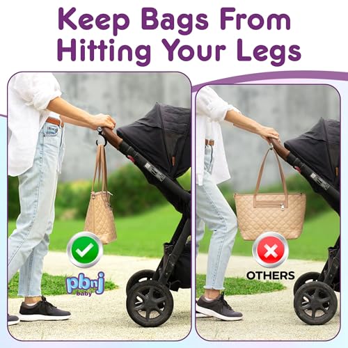 PBnJ baby Stroller Hooks 2 Pack Organizer Clip Travel Purse Shopping Diaper Bags - Thumbnail 2