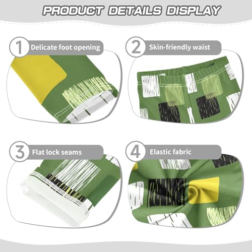 ALAZA Girls' Leggings Children's Yoga Pants Skinny Printed Dance Abstract Graphic Green Comfortable 4T2