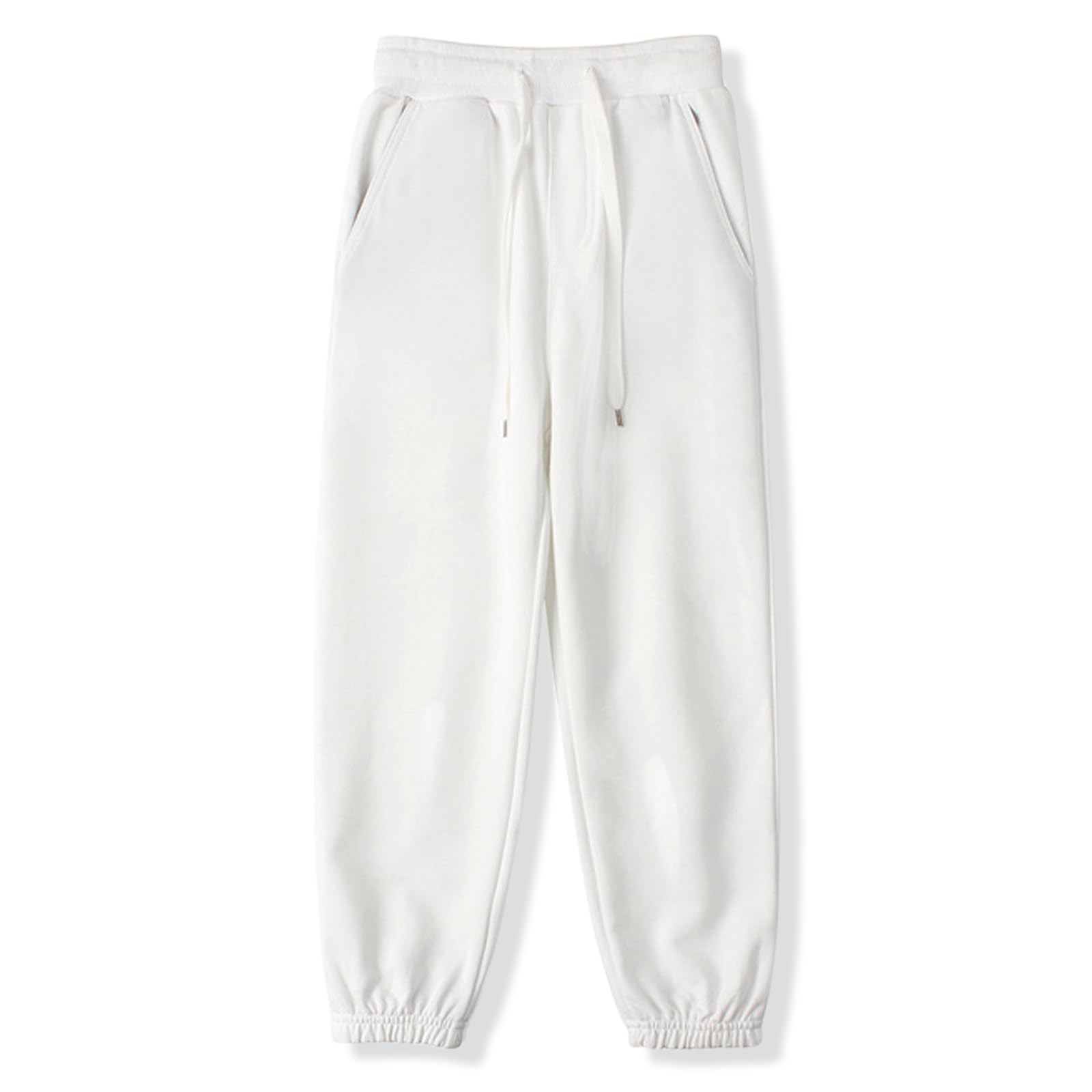 BINIDUCKLING Pantalon de jogging uni pour garçons et filles, pantalon de survêtement classique avec cordon de serrage, poignets élastiques, pantalon de jogging pour enfants, pantalon d'école