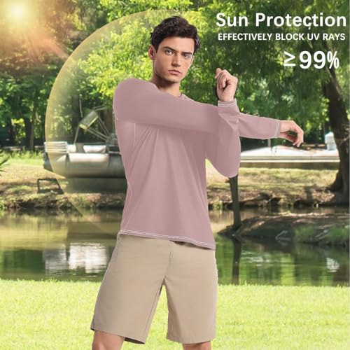 Rosy Brown Pink UPF 50+ Long Sleeve Sun Shirt Elastic Round Neck Sun Protection Long Sleeve Summer4