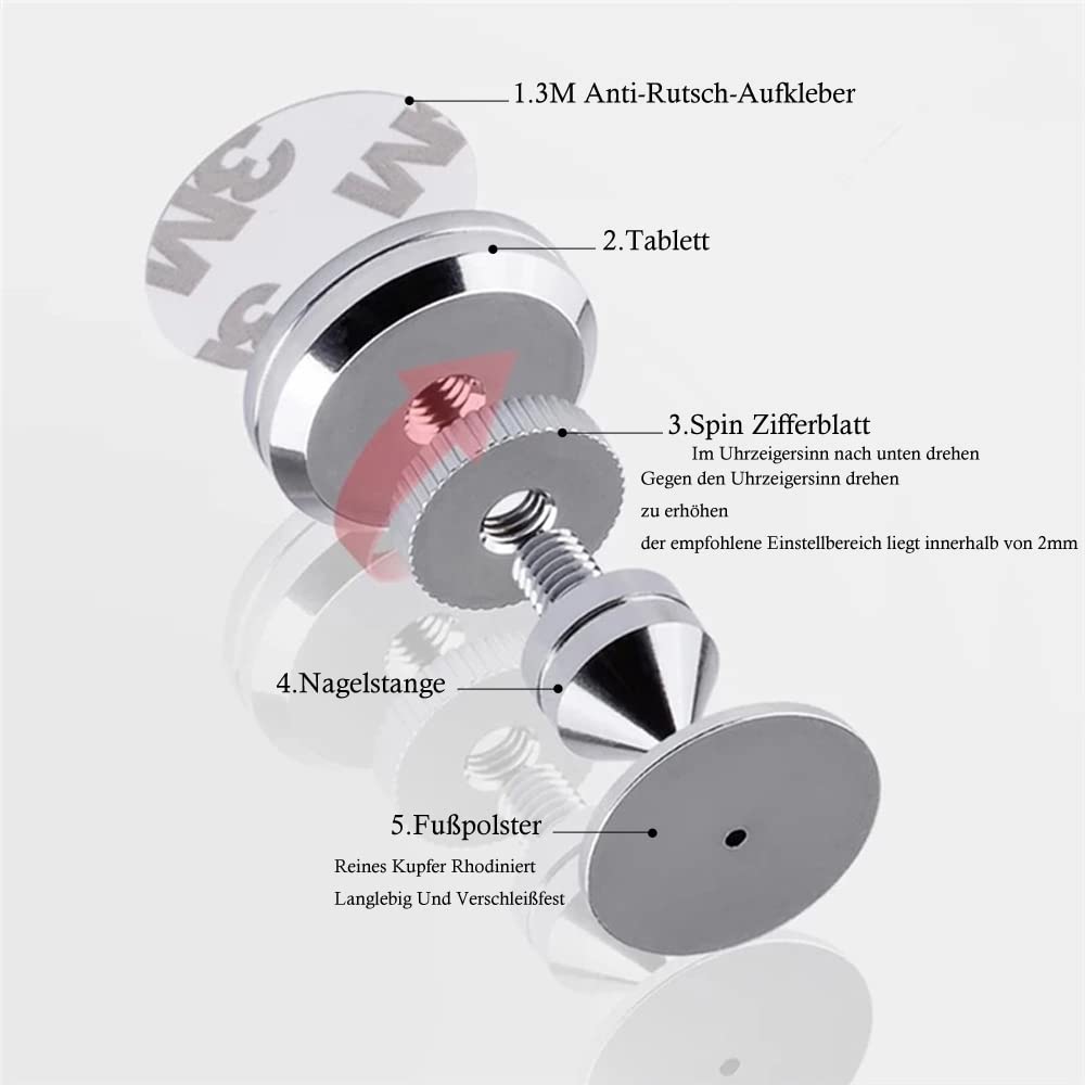 Monosaudio 4 x hifi-luidsprekerstandaard, voeten, hifi-spikes pad