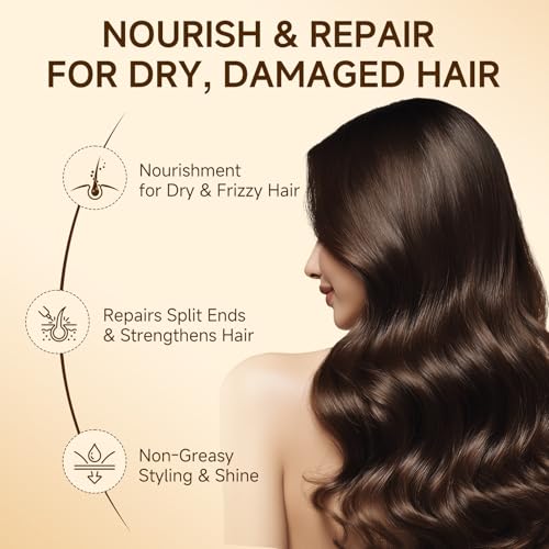 Outccogo Moroccan Argan Oil, Hair Oil for Frizzy Hair, Nourishing Smooths Moroccan Hair Oil for Frizz Control Curly Long Dry Damaged Curly Hair Treatment and Heat Protectant, 3.4 Fl Oz - Image 4