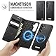 Coverilo Hülle für Samsung Galaxy S25 5G, Abnehmbar 2-in-1 Magnetische Premium PU Leder Handyhülle Kabelloses Laden Kartenfach RFID Schutz Standfunktion Klapphülle für Galaxy S25 – Schwarz