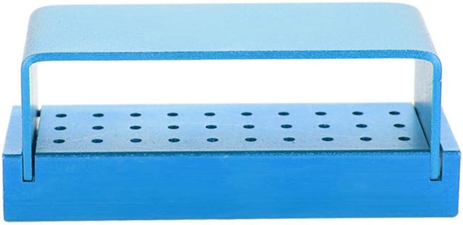 Burs Disinfection Box, 30 Holes Aluminium Disinfection Box Bur Block Holder Drills Burs Disinfection Case Organizer Autoclavable Care Tools 6 Colors(4#)